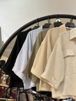 شومیز لینن وارداتی استین پاکتی ریزش دار (35149) - Image 2