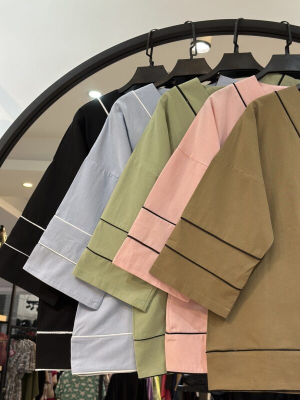 ست شومیز شلوار بک استایل لینن (35172) - Image 2