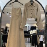 ست کت و پیراهن کرسپو پشت کش  استین افتاده (35130)