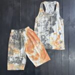 ست تاپ شورتک پنبه ابرنگی (34996)