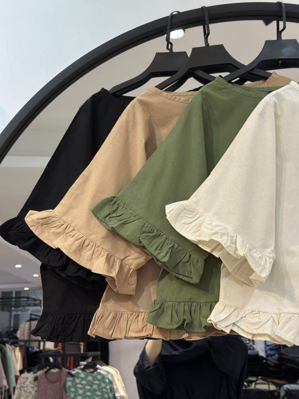 ست شومیز و دامن لینن ترکیبی با تور  سلاله (35189) - Image 2