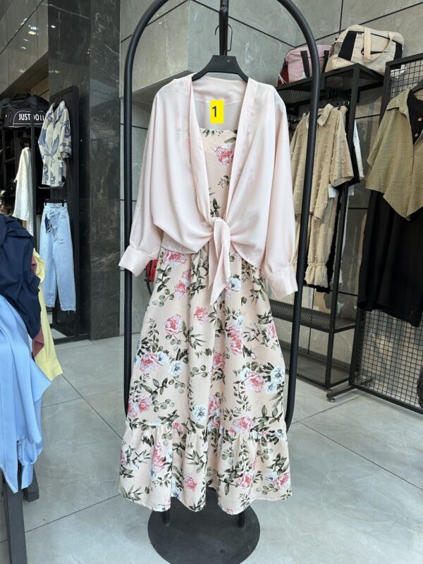 ست شومیز گره ای و پیراهن دو بنده گل مریم (35214) - Image 2