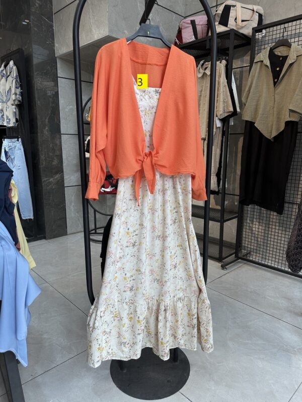 ست شومیز گره ای و پیراهن دو بنده گل مریم (35214) - Image 4