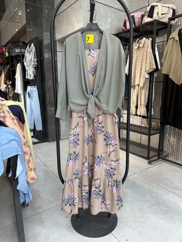 ست شومیز گره ای و پیراهن دو بنده گل مریم (35214) - Image 7