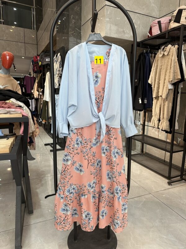 ست شومیز گره ای و پیراهن دو بنده گل مریم (35214) - Image 12