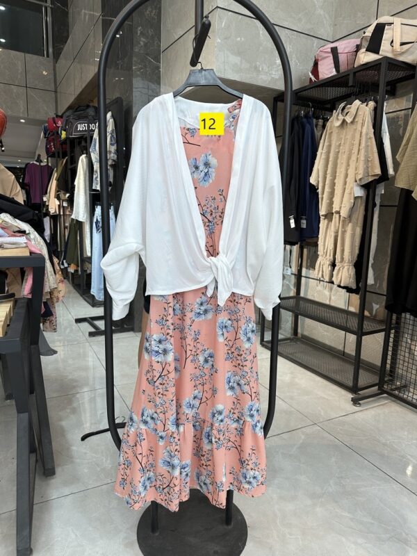 ست شومیز گره ای و پیراهن دو بنده گل مریم (35214) - Image 13