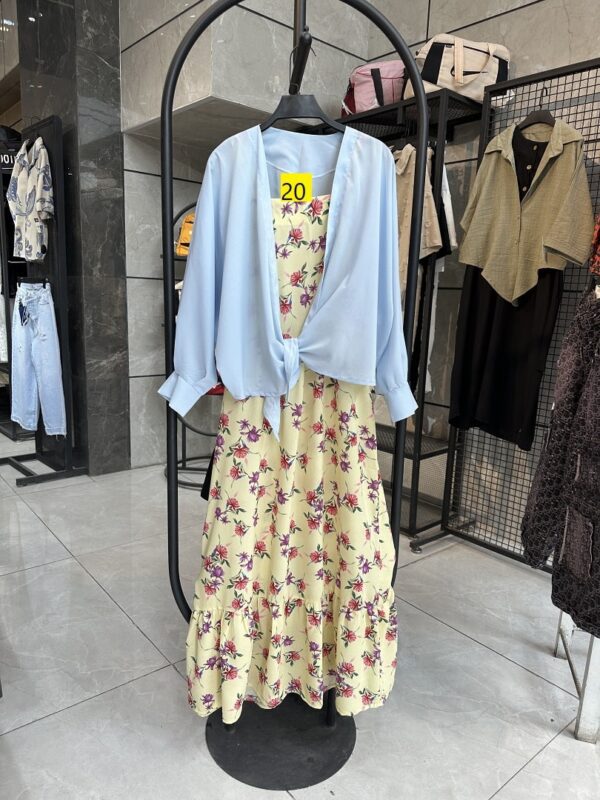 ست شومیز گره ای و پیراهن دو بنده گل مریم (35214) - Image 21