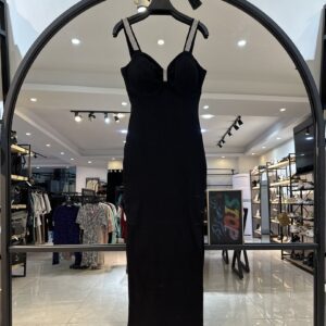 ماکسی پنبه کبریتی کادار بند نگین دار (35236)