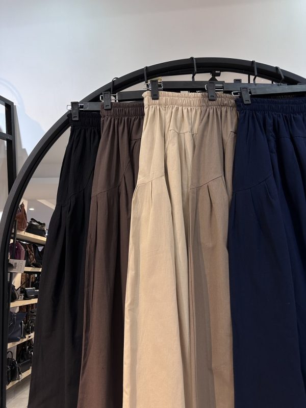 دامن لینن چین دار درنا (35259) - Image 2