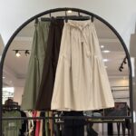 دامن لینن تینیجری بغل پیلی کمر بند دار (35346)