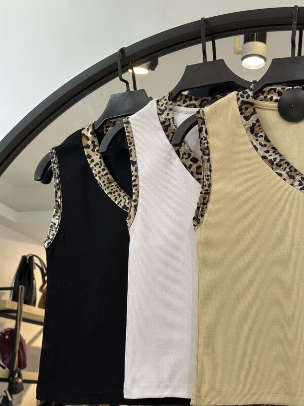 کراپ تاپ پنبه کبریتی با نوار دور پلنگی (35337) - Image 2