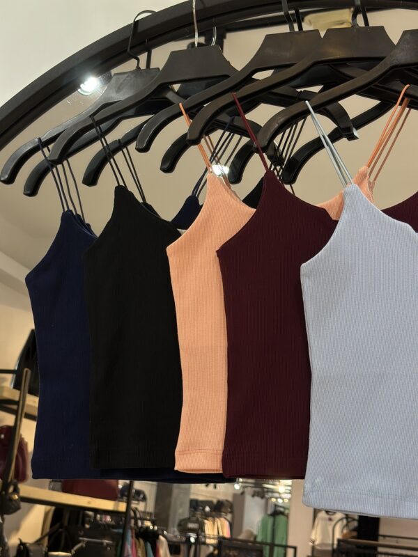 کراپ تاپ پنبه کبریتی یقه هفت بند قیطونی (35343) - Image 2