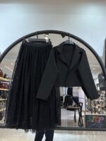 (ست سه تیکه شال گیپور و دامن گیپور استر دار و کت مازراتی شیدا )(35374) - Image 2