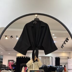 شومیز کتان نخ پایین گره (35376)