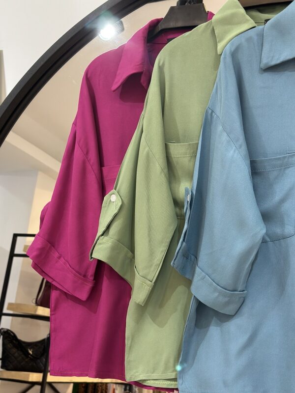 2025_06_25_16_59_IMG_8015 شومیز اسپرت نخ کرپ دو جیب استین بندک  (35782) - Image 2