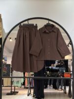 ست شومیز و دامن لینن درجه یک طرح ملیکا (35384)