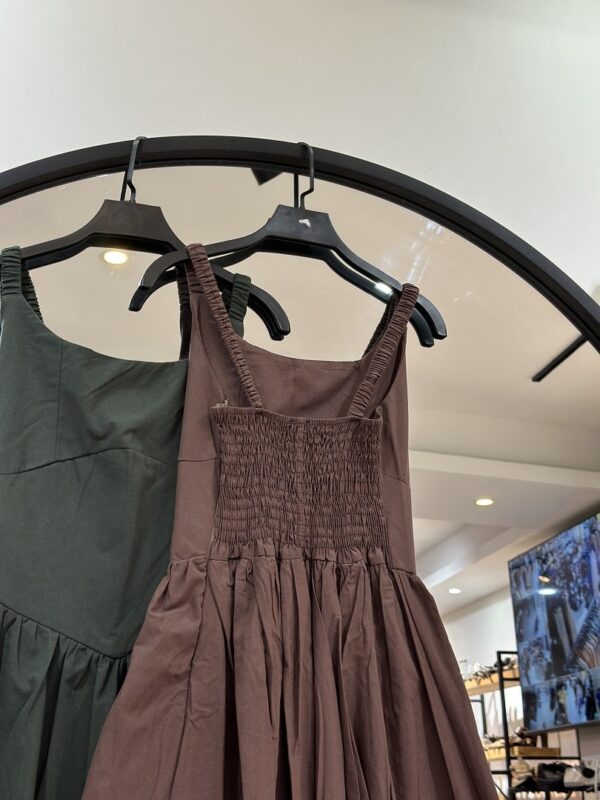 پیراهن لینن قارچی زیره استر پشت کش (35544) - Image 4