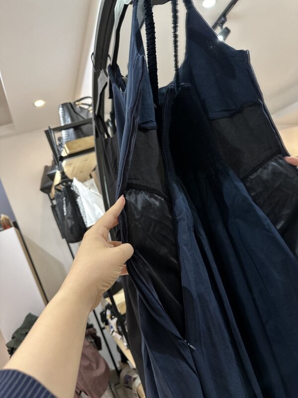 پیراهن لینن قارچی زیره استر پشت کش (35544) - Image 3