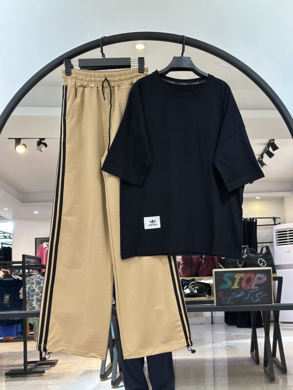 ست تیشرت نخ پنبه و شلوار گلکسی سه خط (35435) - Image 6