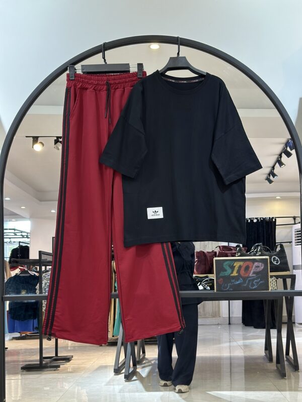 ست تیشرت نخ پنبه و شلوار گلکسی سه خط (35435) - Image 7