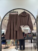 ست شومیز و امن لینن طبقبه ای کش طرحدار سپنتا (35443)