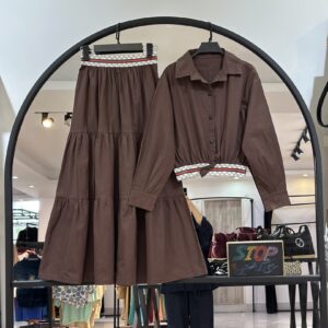 ست شومیز و امن لینن طبقبه ای کش طرحدار سپنتا (35443)
