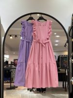 پیراهن لینن سرشونه چین گلاب (35448)