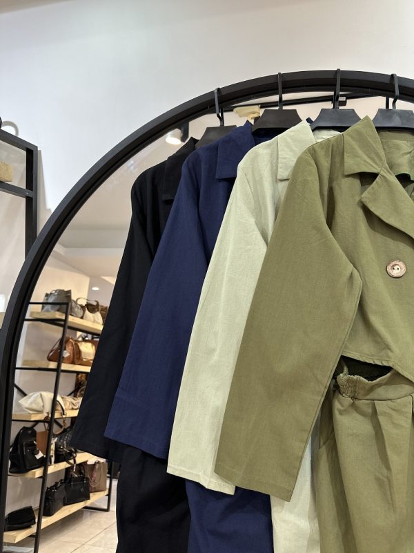 اورال لینن دو دکمه کمر کش یکطرف پهلو باز (35470) - Image 2