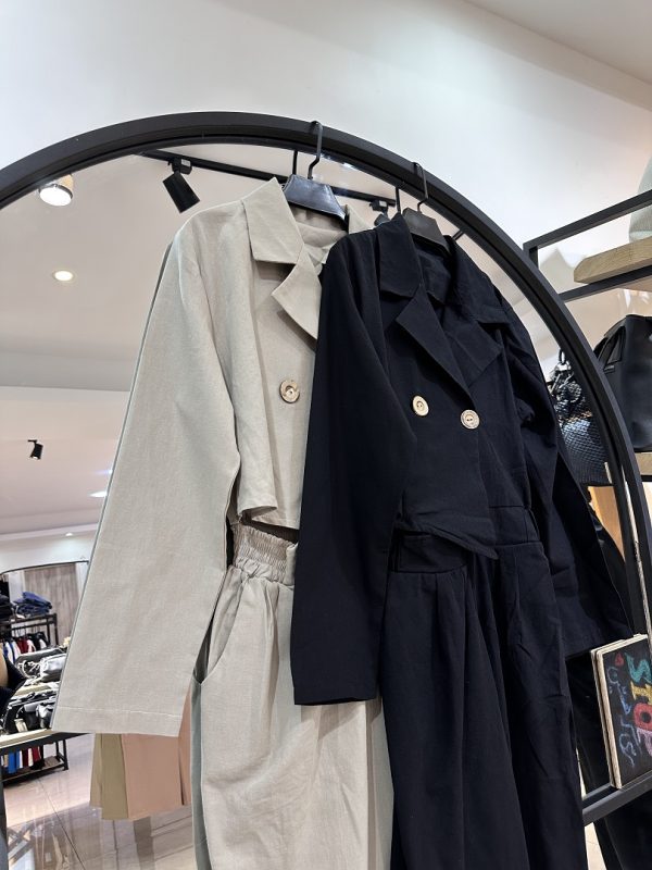 اورال لینن دو دکمه کمر کش یکطرف پهلو باز (35470) - Image 3