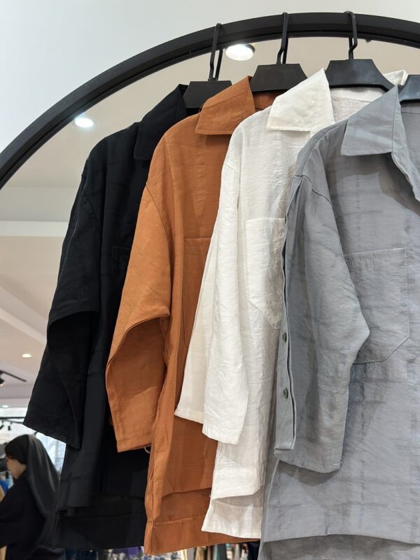 شومیز باکسی پارچه نخ ابریشمی  (35420) - Image 2