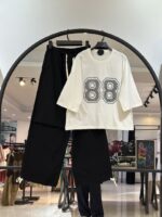 ست تیشرت پنبه براش و شلوار بگ کتان 88 با ضمانت جنس و تنخور (35484) - Image 6