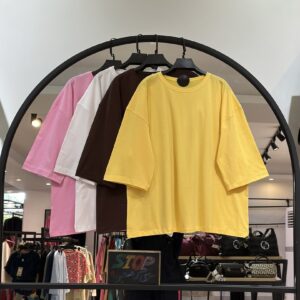 تیشرت باکسی استین سه ربع نارنج (35502)
