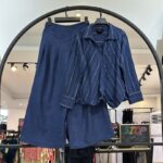 ست شومیز شلوار کمر کش هالتری (35503)