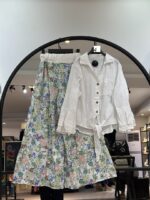 ست شومیز لینن چروک و دامن شلواری چیچک (35495) - Image 4