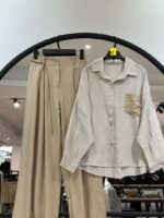 ست شومیز تک جیب و شلوار فول بگ یاس (35507) - Image 4