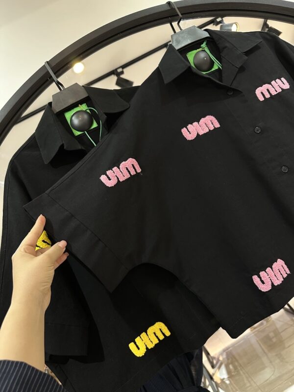 شومیز باکسی کتان کاغذی میو برجسته (35517) - Image 3