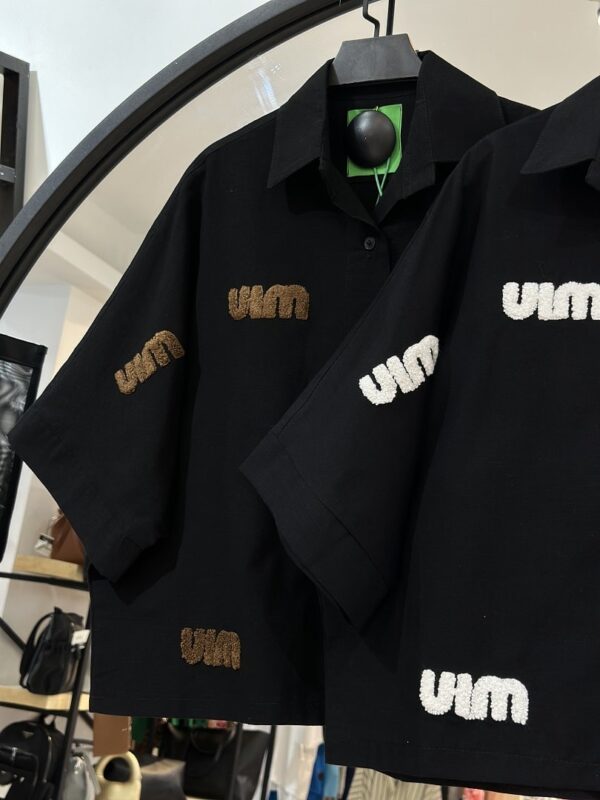 شومیز باکسی کتان کاغذی میو برجسته (35517) - Image 2