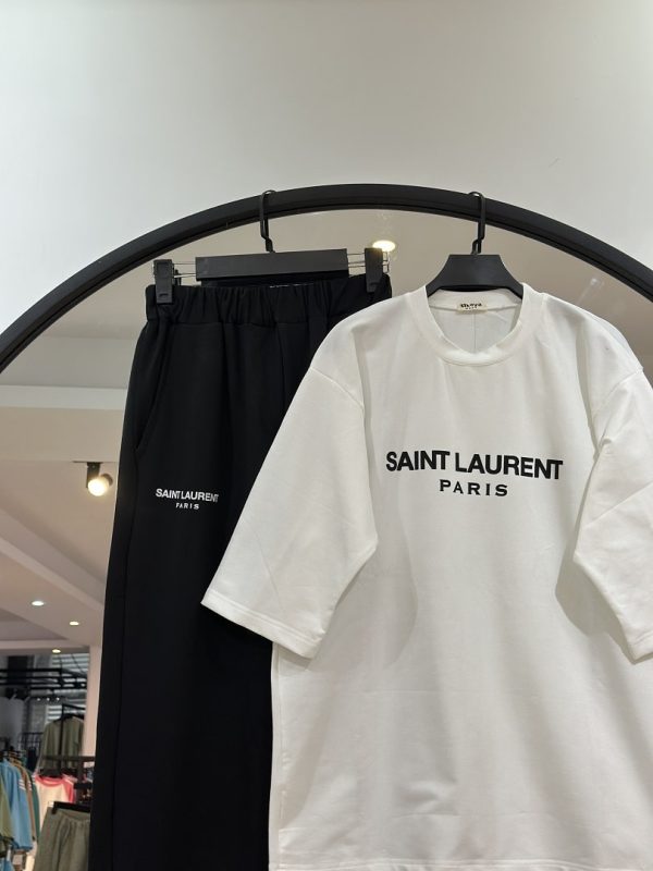 ست تیشرت شلوار گلکسی دو دکمه سفید (35552) - Image 3