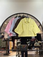 شومیز باکسی لینن اسلپ استین سه ربع شادونه (35604)