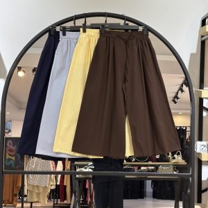 شلوار لینن فول بگ دکمر کش جلو بندی گیلدخت (35615)