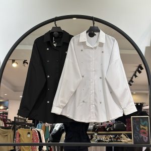 شومیز بیسیک نگین کاری شده پانچ شده با قیمت اف(35616)