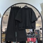 ست تیشرت شلوار اور گلکسی پنبه با قیمت اف طرح پایین زاپ (35643)