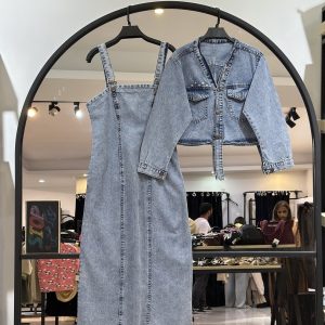 ست کت پیراهن جین مزونی رزیتا (35647)