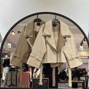 کت بارونی پرادا سانتانا دو رنگ استر دار (35668)