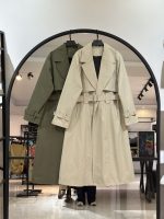 بارونی بلند کمر مثلثی پشت چاک (35672)