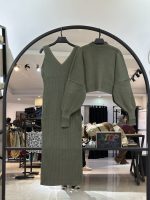 ست رویه و پیراهن بدون چاک بافت متراکم اطلس (35707)