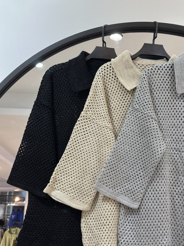 ست شومیز شلوار بافت حصیری زنبوری لمه دار (35703) - Image 2