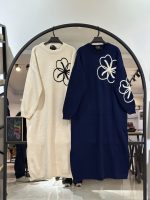 پیراهن بافت متراکم با گرم بالا طرح گلدوزی شده ضمانت دار (35708)