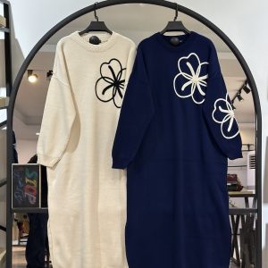 پیراهن بافت متراکم با گرم بالا طرح گلدوزی شده ضمانت دار (35708)