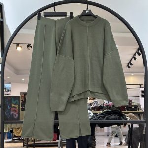 ست اور سایز بافت بلوز و شلوار بافت پایین چاک (35724)